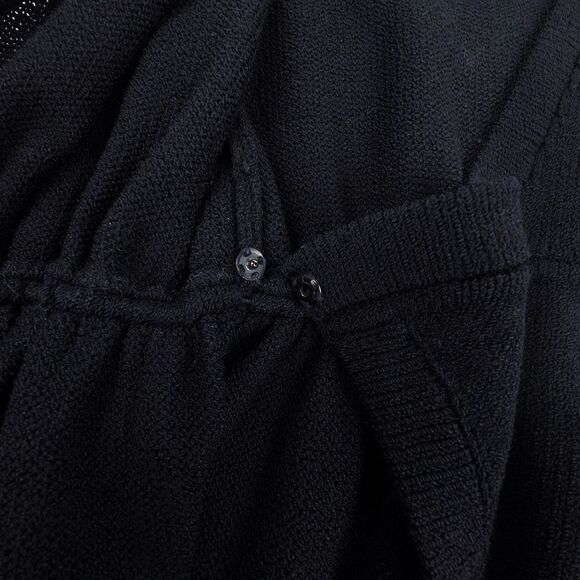 ST JOHN Santana Knit Wool Wrap Dress Minimal Modest Quiet Luxury Old Money Black - Picture 7 of 11